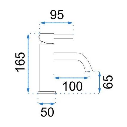 REA-B4101 - Baterija za umivaonik LUNGO 16,5 cm, sjajni hrom