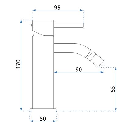 REA-B4702 - Baterija za bide LUNGO 17 cm, brušeno zlato