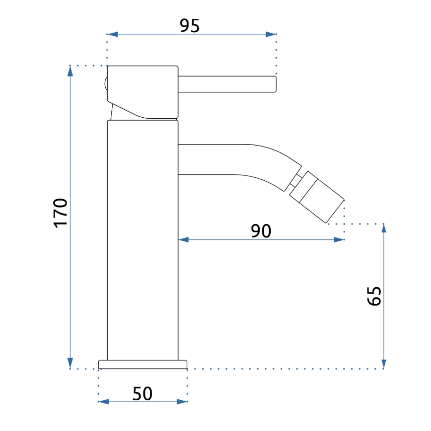 REA-B4702 - Baterija za bide LUNGO 17 cm, brušeno zlato