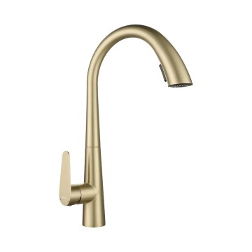 REA-B5312 - Kuhinjska slavina s izvlačivom prskalicom ROSS, 43 cm, brušeno zlato
