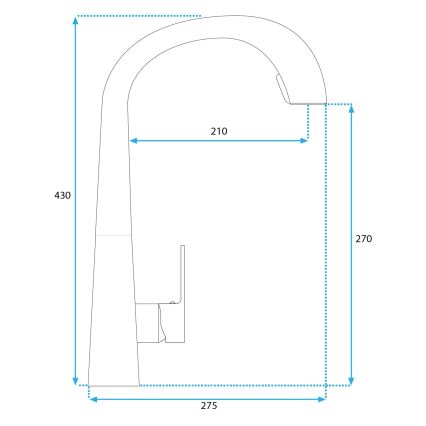 REA-B5314 - Kuhinjska slavina ROSS 43 cm sa izvlačnom prskalicom, nikl
