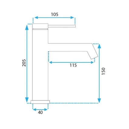 REA-B5316 - Baterija za umivaonik FOSS 20,5 cm, brušeno zlato