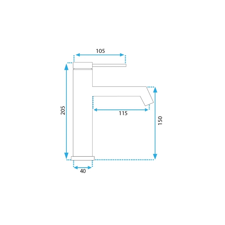 REA-B5316 - Baterija za umivaonik FOSS 20,5 cm, brušeno zlato