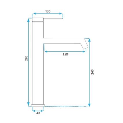 REA-B5320 - Baterija za umivaonik FOSS 29,5 cm mat crna