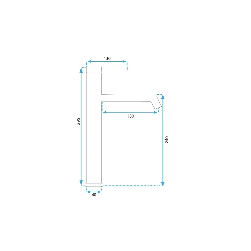 REA-B5320 - Baterija za umivaonik FOSS 29,5 cm mat crna
