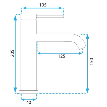 REA-B5324 - Slavina za umivaonik CLIF 20,5 cm brušeni čelik