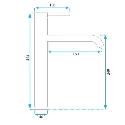 REA-B5330 - Baterija za umivaonik CLIF 29,5 cm nikl