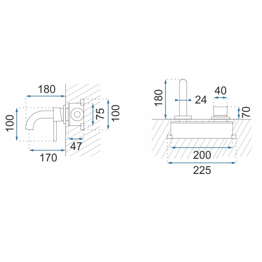 REA-B5332 - Slavina za umivaonik za podžbuknu ugradnju OWEN, crna