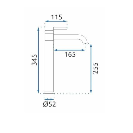 REA-B6100 - Baterija za umivaonik LUNGIS, 34,5 cm, sjajni hrom