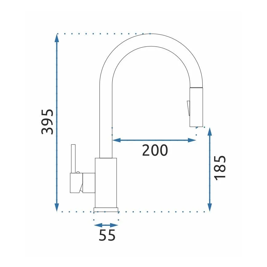 REA-B9146 - Baterija za sudoperu sa izvlačivom prskalicom FRESH 39,5 cm nikl