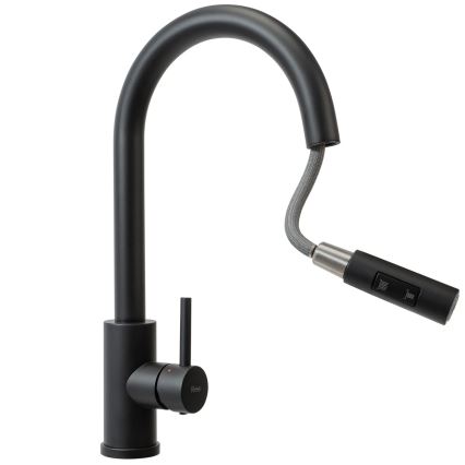 REA-B9147 - Baterija za sudoperu sa izvlačivom slušalicom FRESH 39,5 cm mat crna