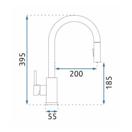 REA-B9148 - Kuhinjska slavina sa izvlačivom prskalicom FRESH, 39,5 cm, brušeno zlato