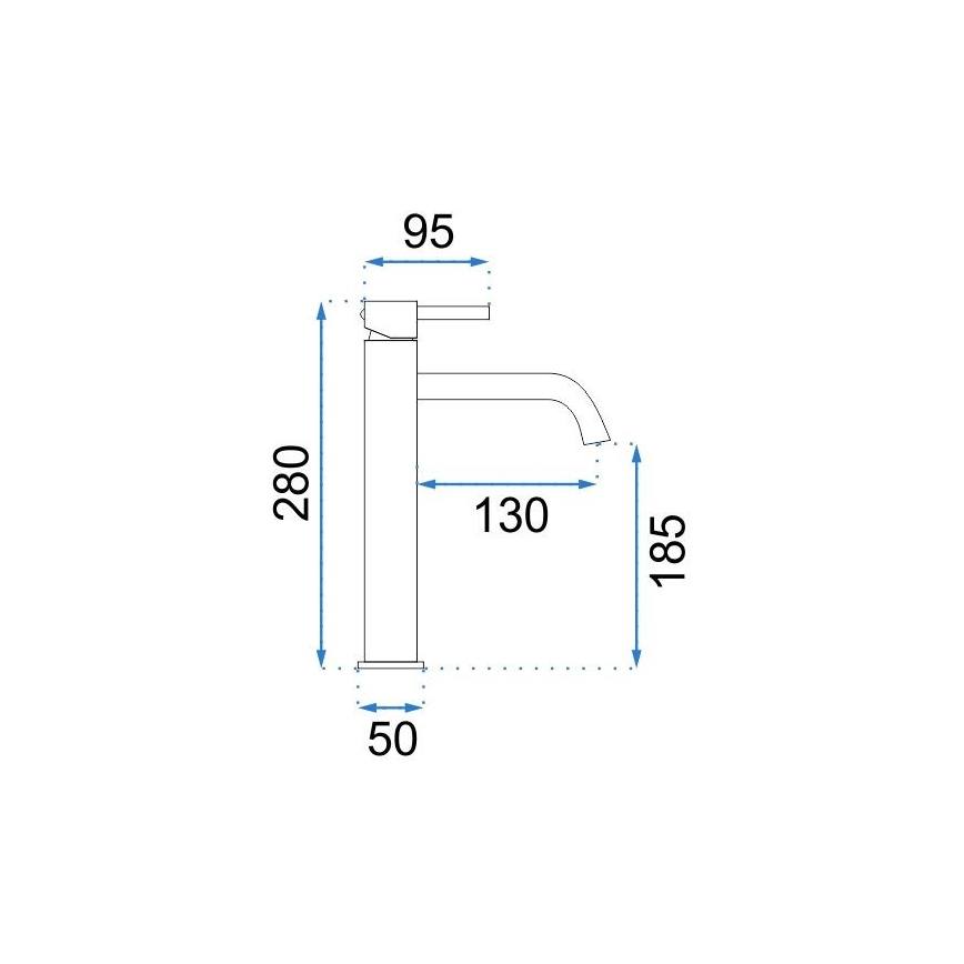 REA-B9409 - Baterija za umivaonik LUNGO 28 cm zlatna