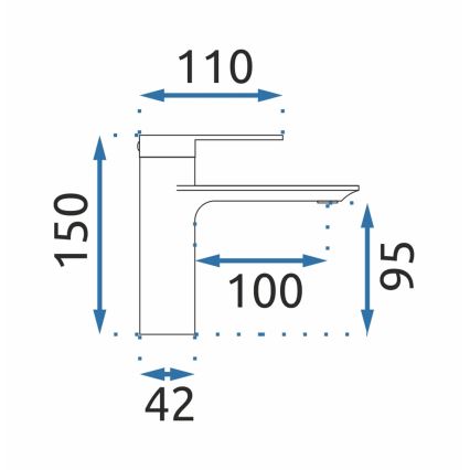 REA-B9981 - Baterija za umivaonik STORM 15 cm zlatna