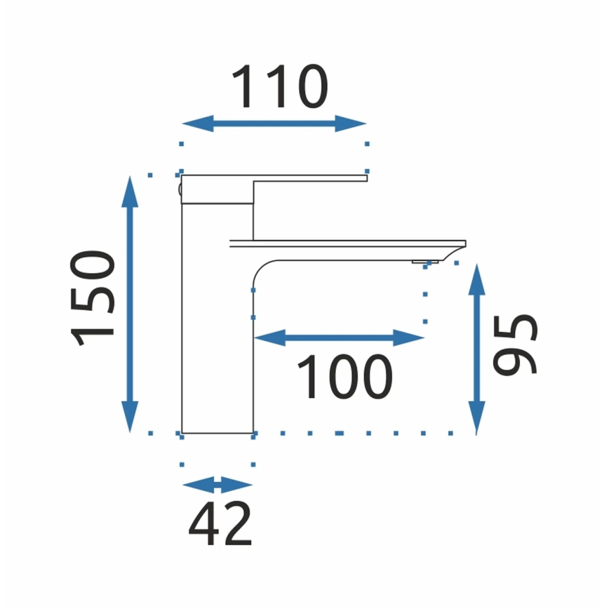 REA-B9981 - Baterija za umivaonik STORM 15 cm zlatna