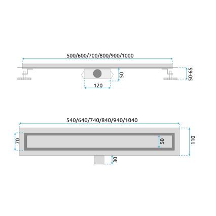 REA-G2501 - NEOX odvodni žleb 60 cm od nerđajućeg čelika
