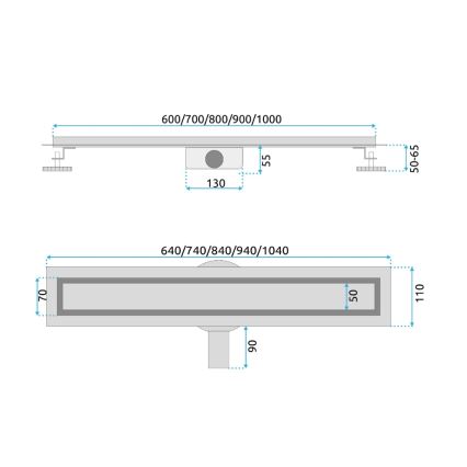 REA-G2702 - Linijski slivnik NEOX PRO 70 cm nerđajući čelik/brušeno zlato