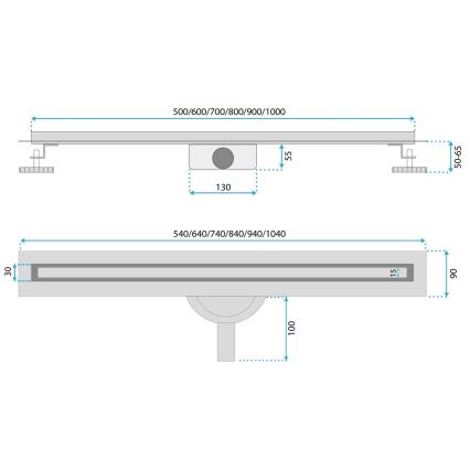 REA-G2710 - Odvodni žlijeb NEOX SLIM 80 cm nerđajući čelik/crna