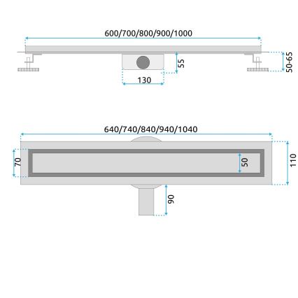 REA-G2743 - Odvodni kanal NEOX PRO 60 cm, zlatna