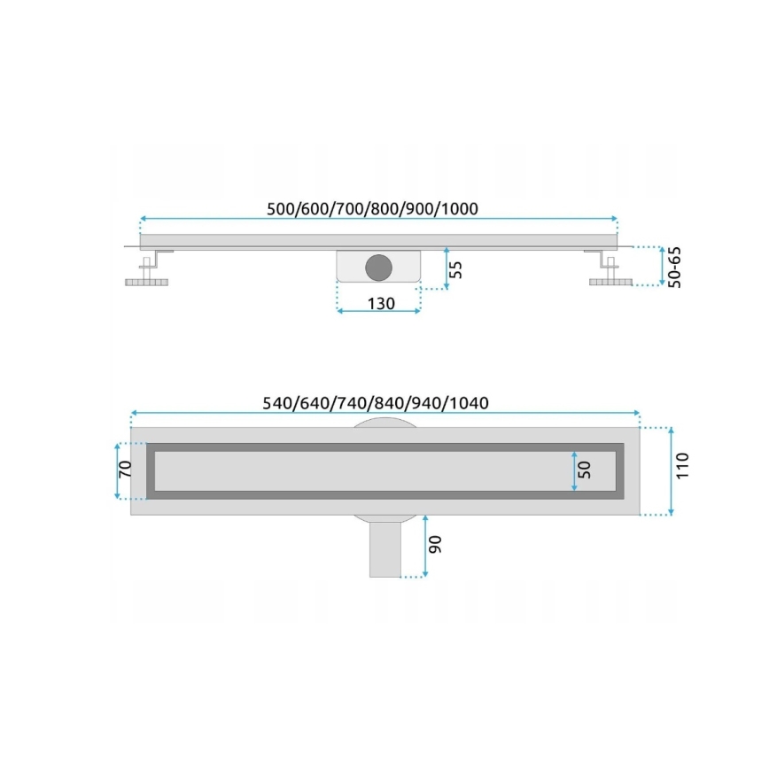 REA-G5809 - Linearni slivnik NEOX PRO 80 cm nerđajući čelik