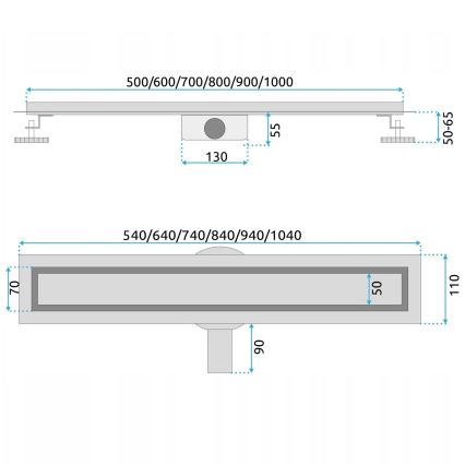 REA-G5811 - Linijski slivnik NEOX PRO 100 cm nikl