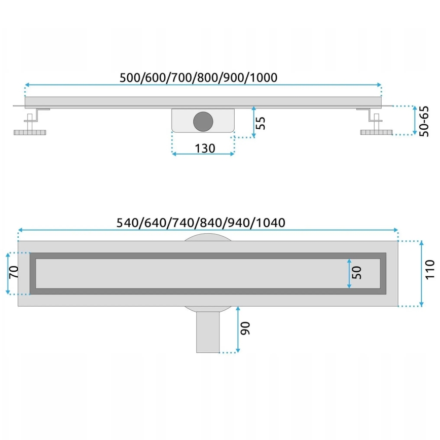 REA-G5811 - Linijski slivnik NEOX PRO 100 cm nikl
