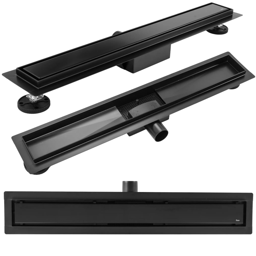 REA-G6602 - Tuš kanal PURE NEOX 70 cm mat crna