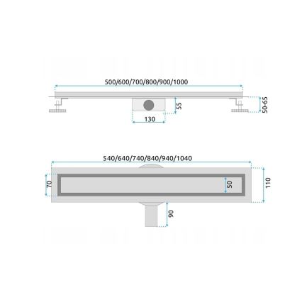 REA-G7803 - Odvodni žlab NEOX PRO 80 cm nerđajući čelik/crna