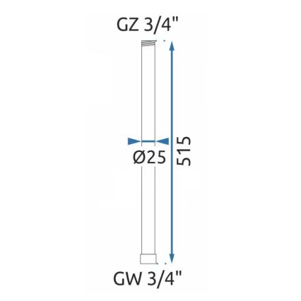 REA-K0880 - Produžna šipka za tuš/kadu 51,5 cm mat crna