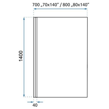 REA-K7390 - Staklena pregrada za kadu LAGOS 140x80 cm crna/prozirna