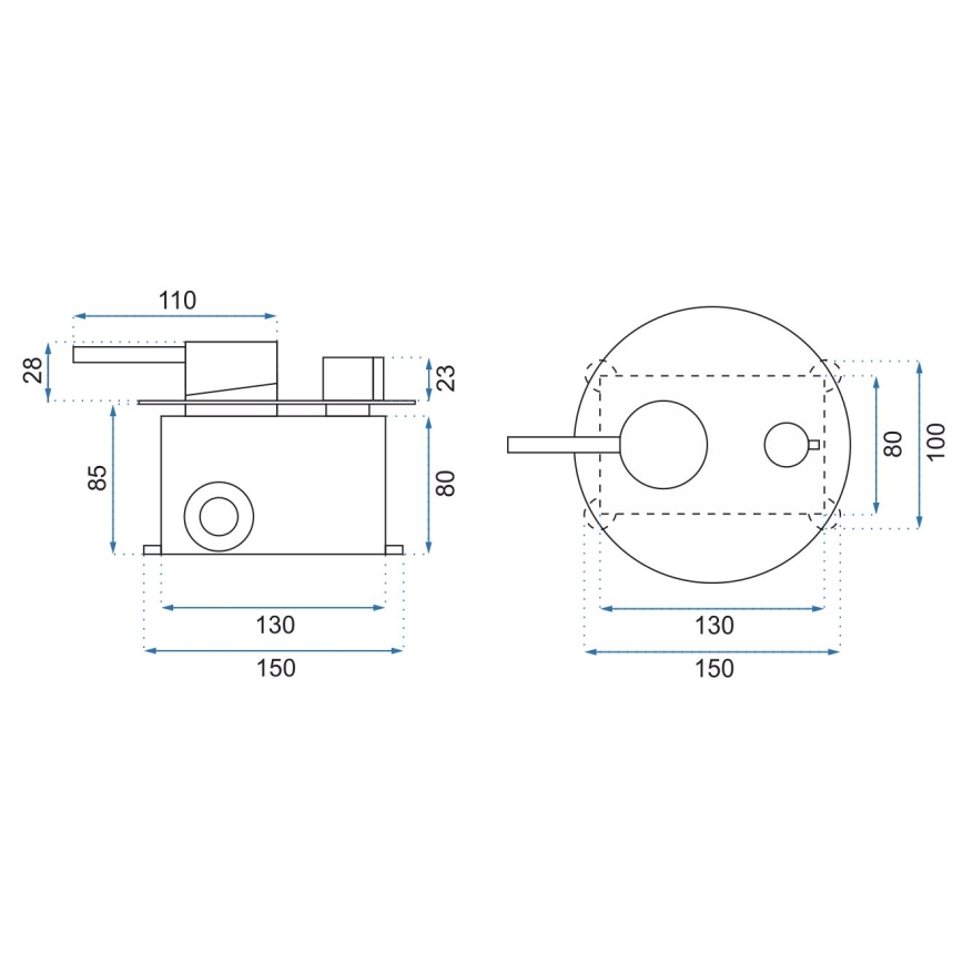 REA-P4100 - Tuš komplet sa podžbuknom baterijom LUNGO crni