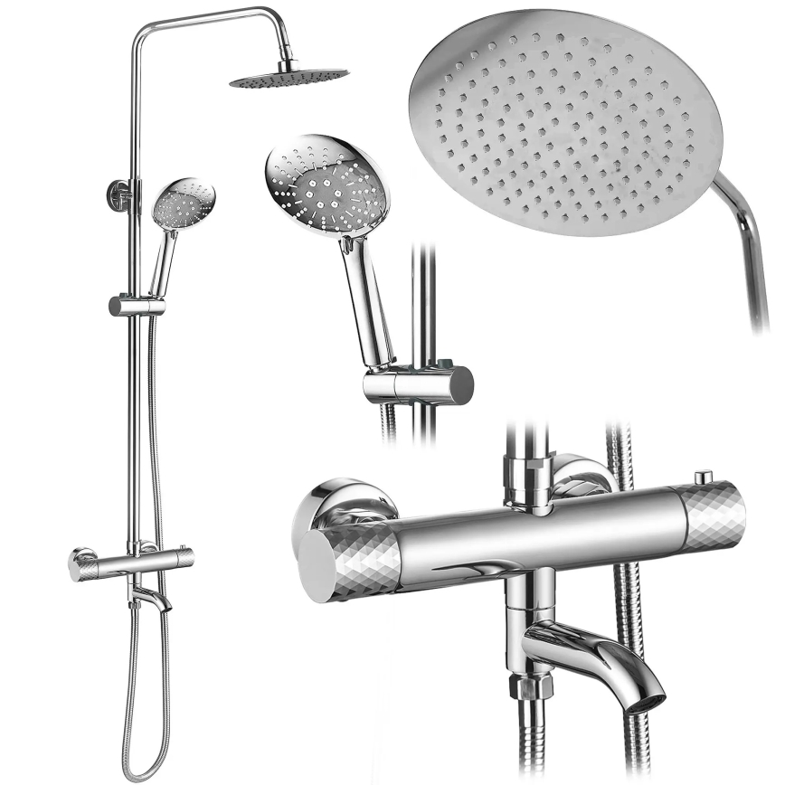 REA-P5961 - Tuš set sa termostatskom baterijom LUNGO DIAMOND sjajni hrom