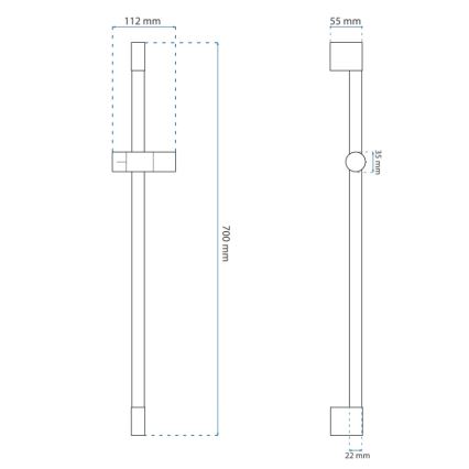 REA-P5981 - Držač za ručni tuš 70 cm, zlatni