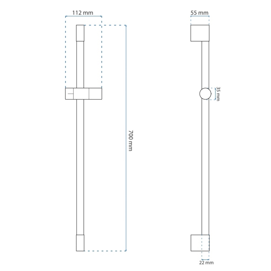 REA-P5981 - Držač za ručni tuš 70 cm, zlatni