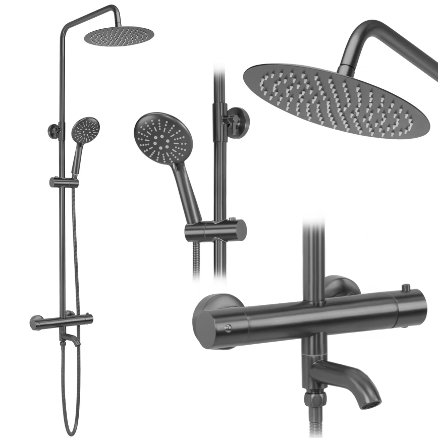 REA-P6386 - Tuš set sa termostatskom baterijom LUNGO titan