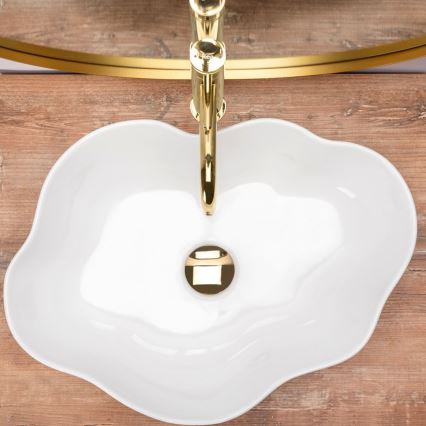 REA-U0265 - Umivaonik za ploču PEARL 38x50,5 cm keramika/sjajna bela