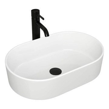 REA-U0600 - Umivaonik za postavljanje na ploču ALMA 36x57 cm keramika/sjajna bela