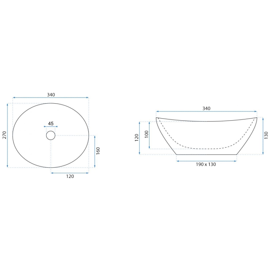 REA-U0623 - Umivaonik na radnu ploču SOFIA MINI 27x34 cm keramika/sjajna bela
