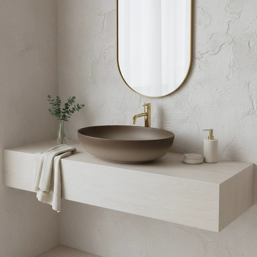 REA-U0627 - Umivaonik za radnu ploču CAROLA 39x51,5 cm keramika/bež/braon