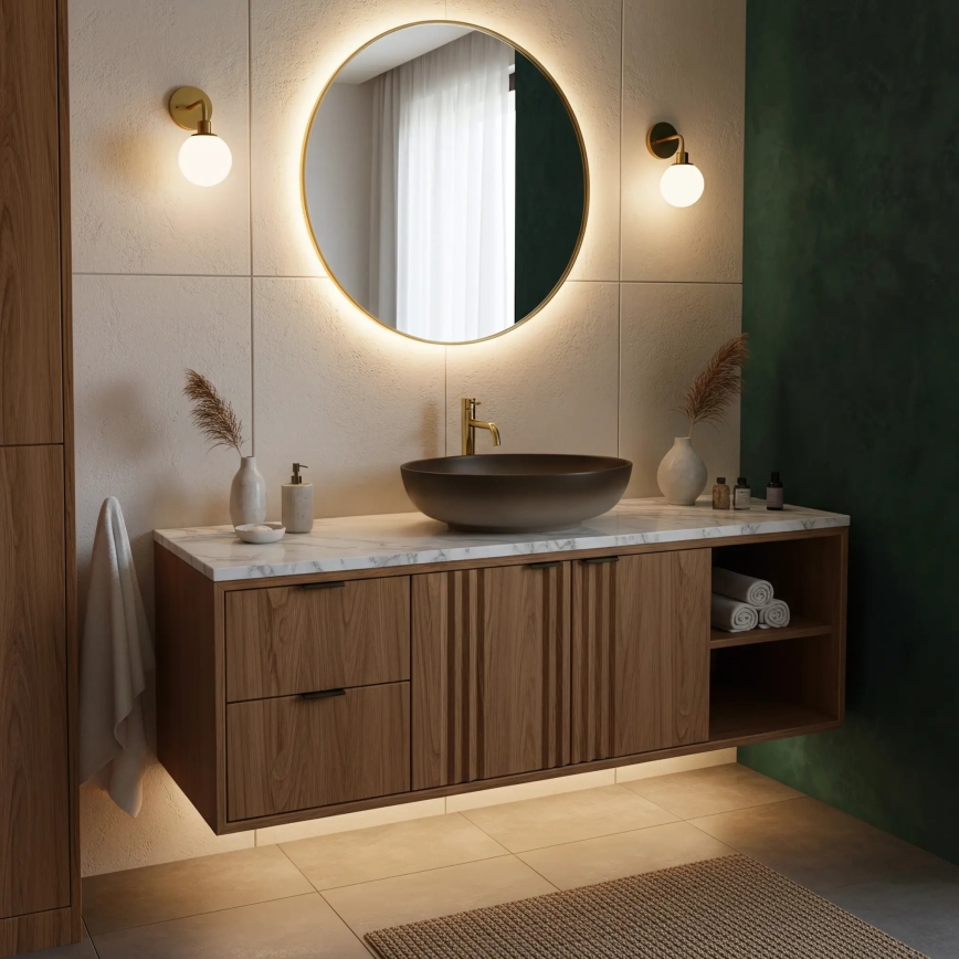 REA-U0627 - Umivaonik za radnu ploču CAROLA 39x51,5 cm keramika/bež/braon