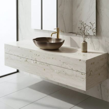REA-U0629 - Umivaonik na ploču PEARL 38x50,5 cm keramika/braon