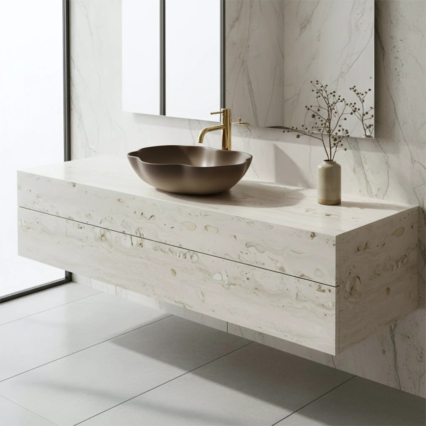 REA-U0629 - Umivaonik na ploču PEARL 38x50,5 cm keramika/braon