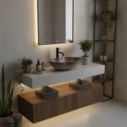 REA-U0629 - Umivaonik na ploču PEARL 38x50,5 cm keramika/braon