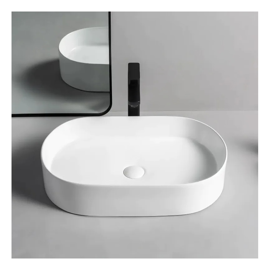 REA-U1055 - Umivaonik na radnu ploču NADIA 38,5x61 cm keramika/sjajna bela