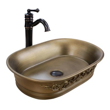 REA-U3305 - Umivaonik za ugradnju na radnu ploču WILMA RUSTIC 38x55 cm keramika/bakrena