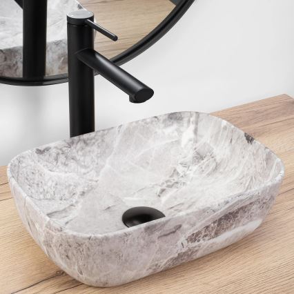 REA-U3321 - Umivaonik za ugradnju na radnu ploču BELINDA MINI 25x36 cm keramika/siva/imitacija kamena
