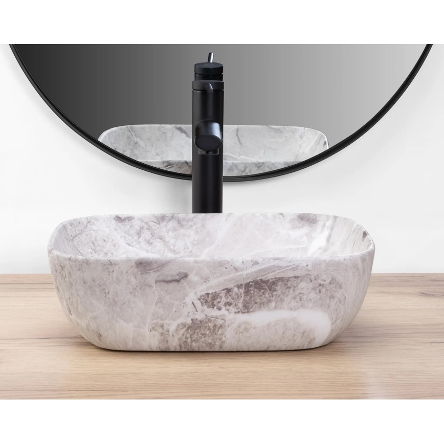 REA-U3321 - Umivaonik za ugradnju na radnu ploču BELINDA MINI 25x36 cm keramika/siva/imitacija kamena