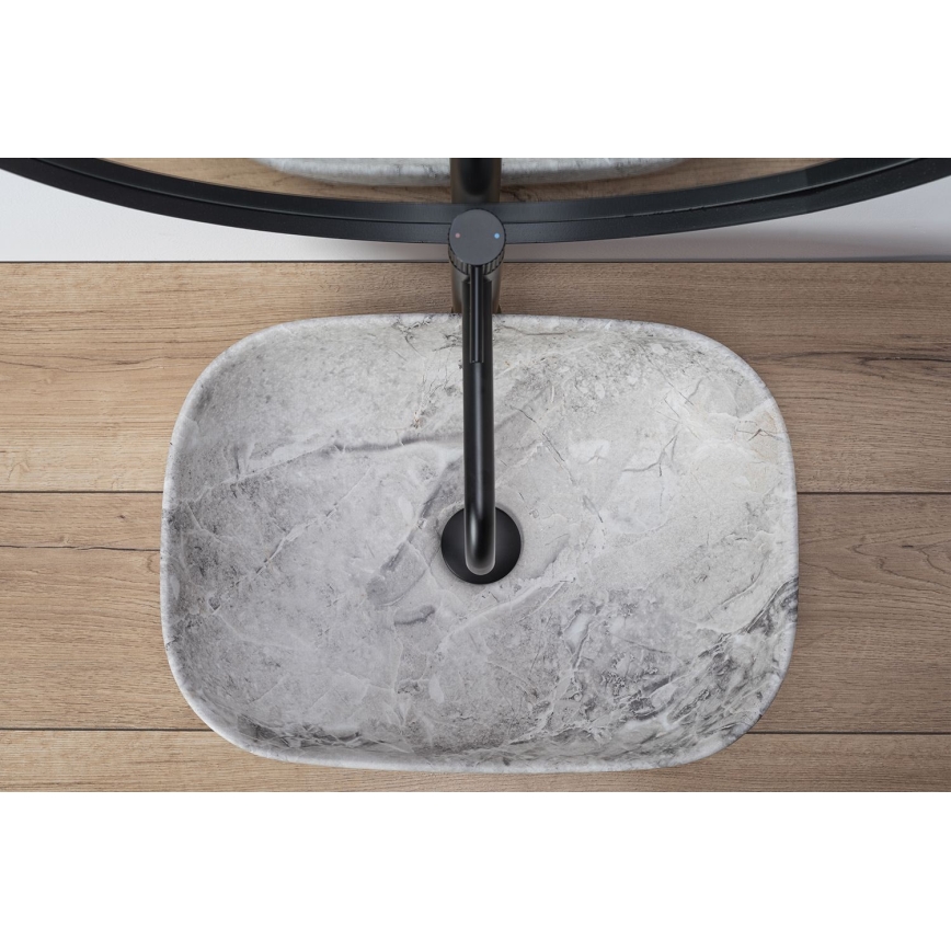 REA-U3800 - Umivaonik za radnu ploču LIVIA 33,5x46,5 cm keramika/siva/imitacija kamena