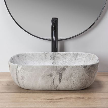 REA-U3800 - Umivaonik za radnu ploču LIVIA 33,5x46,5 cm keramika/siva/imitacija kamena