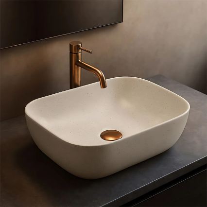 REA-U4000 - Nadgradni umivaonik BELINDA 33x46,5 cm keramika/imitacija kamena